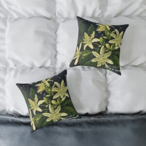 Dama de Noche : Night's Fragrant Dance Spun Polyester Pillow